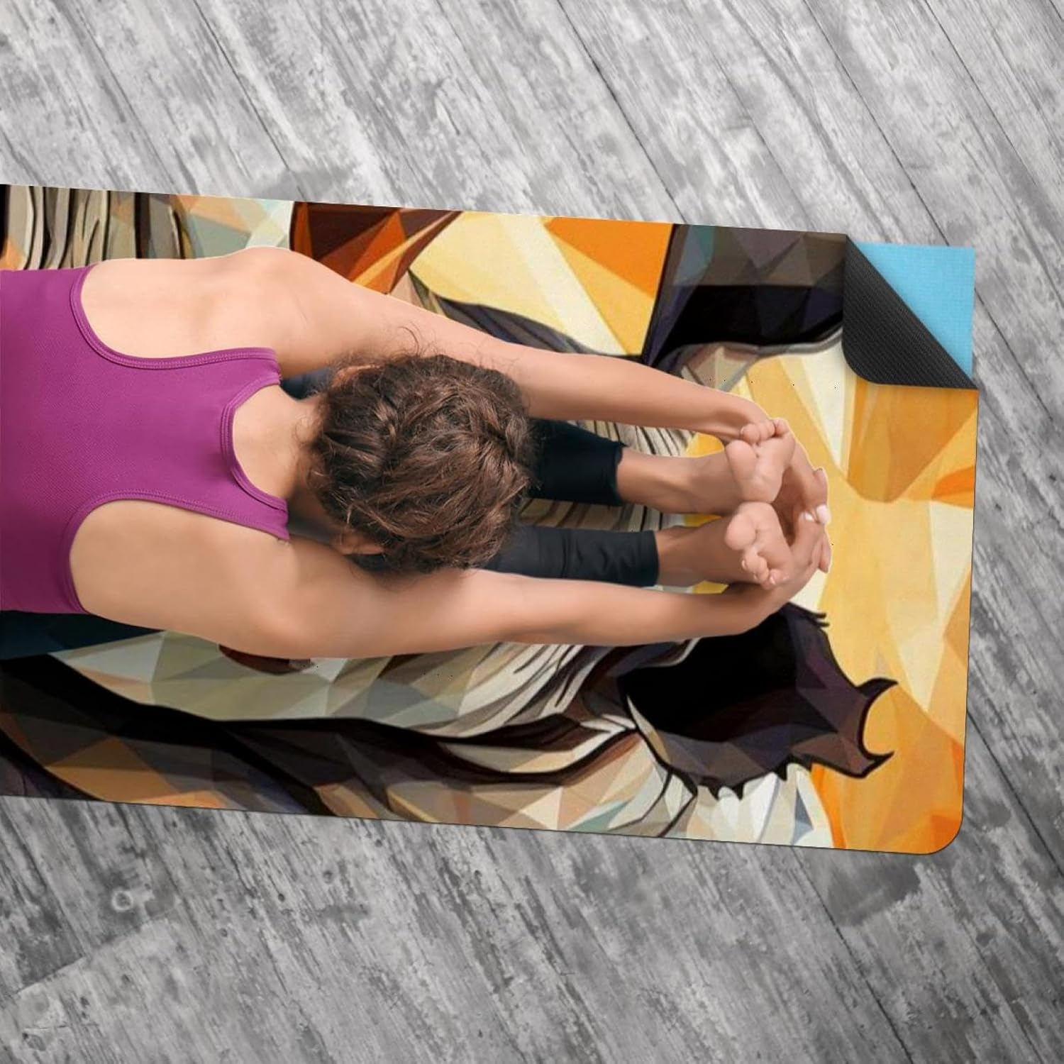 Yoga Towel, Rhino Animal Print Non Slip Sweat Absorbent Hot Yoga Mat Towel for Hot Yoga, Pilates and Fitness - 72.8" x 26.8"