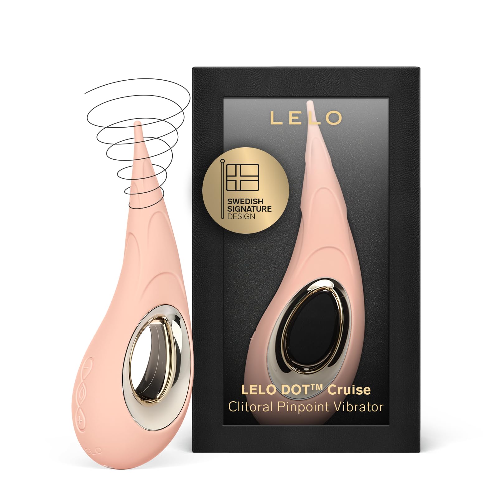 LELO DOT Cruise High Frequency Clitoral Vibrator with Elliptical Motion 8 Pinpoint Vibrator with Cruise Control Technology, Female Sex Toys (Peach Please)