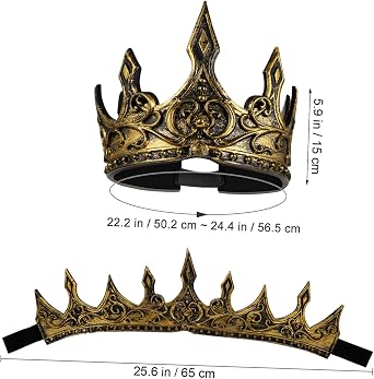 Amosfun Royal Foam King Crown Headband Boys Cosplay Crown Prop Party Favors