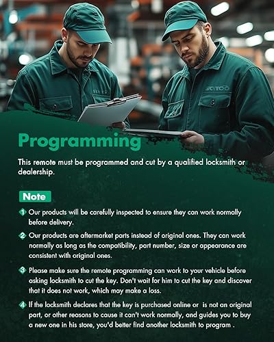 Miniatura 7 de SCITOO 1 llavero remoto de entrada sin llave de repuesto para llave de automóvil sin cortar para Toyota 4Runner 2010-2019 para Scion tC 2011-2016