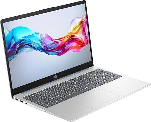 HP 15-fd0004sf Ordinateur Portable 15,6" FHD, PC Portable (Intel Core i3-N305, RAM 8 Go, SSD 512 Go, Intel UHD Graphics, Windows 11), Laptop Argent, Clavier AZERTY - 2