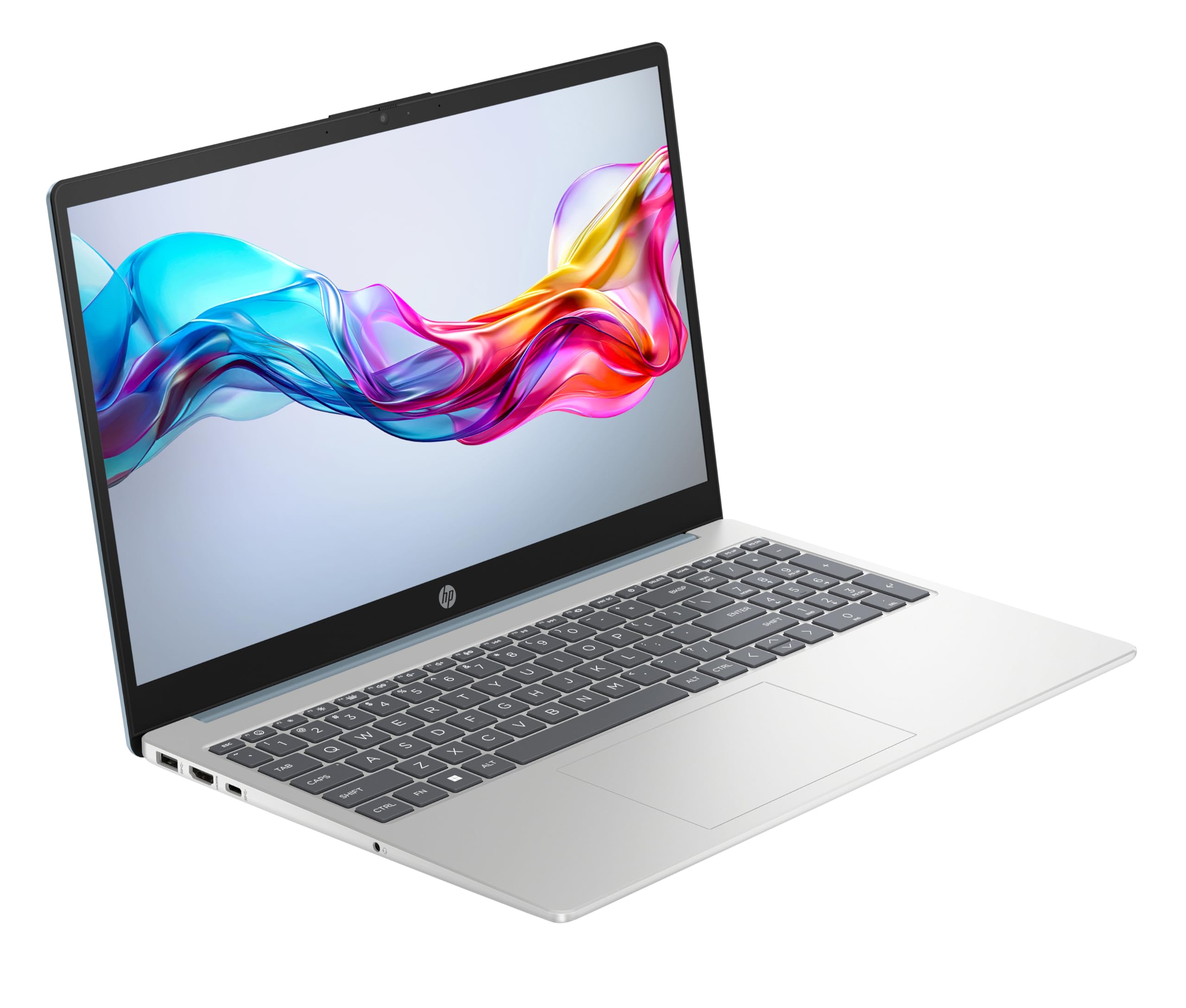 HP 15-fd0005sf Ordinateur Portable 15,6" FHD IPS, PC Portable (Intel Core i7-1355U, RAM 16 Go, SSD 512 Go, Intel Iris XE, Windows 11), Laptop Argent, Clavier AZERTY