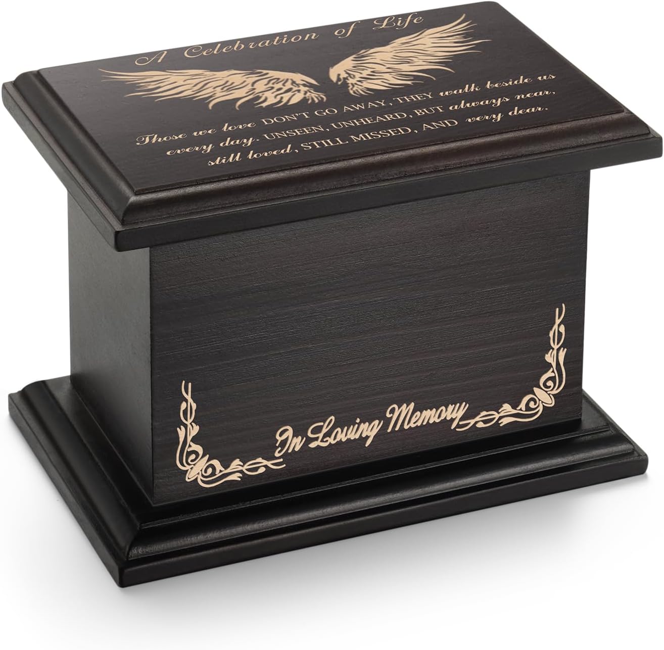 SOITIS Cremation Urns for Human Ashes 3.94 Inches Small Urn for Human Ashes Keepsake Wooden Box Funeral Mini Casket for Ashes Burial Urn for Women Men Memorial Small Size Urns Box