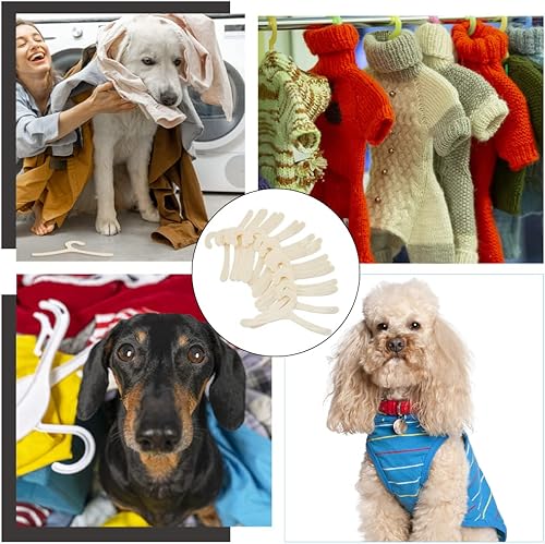 Miniatura 7 de 40 perchas de plástico para ropa para mascotas, perchas de gasa de limón para animales pequeños, perchas de ropa con estampado de patas de mascotas,