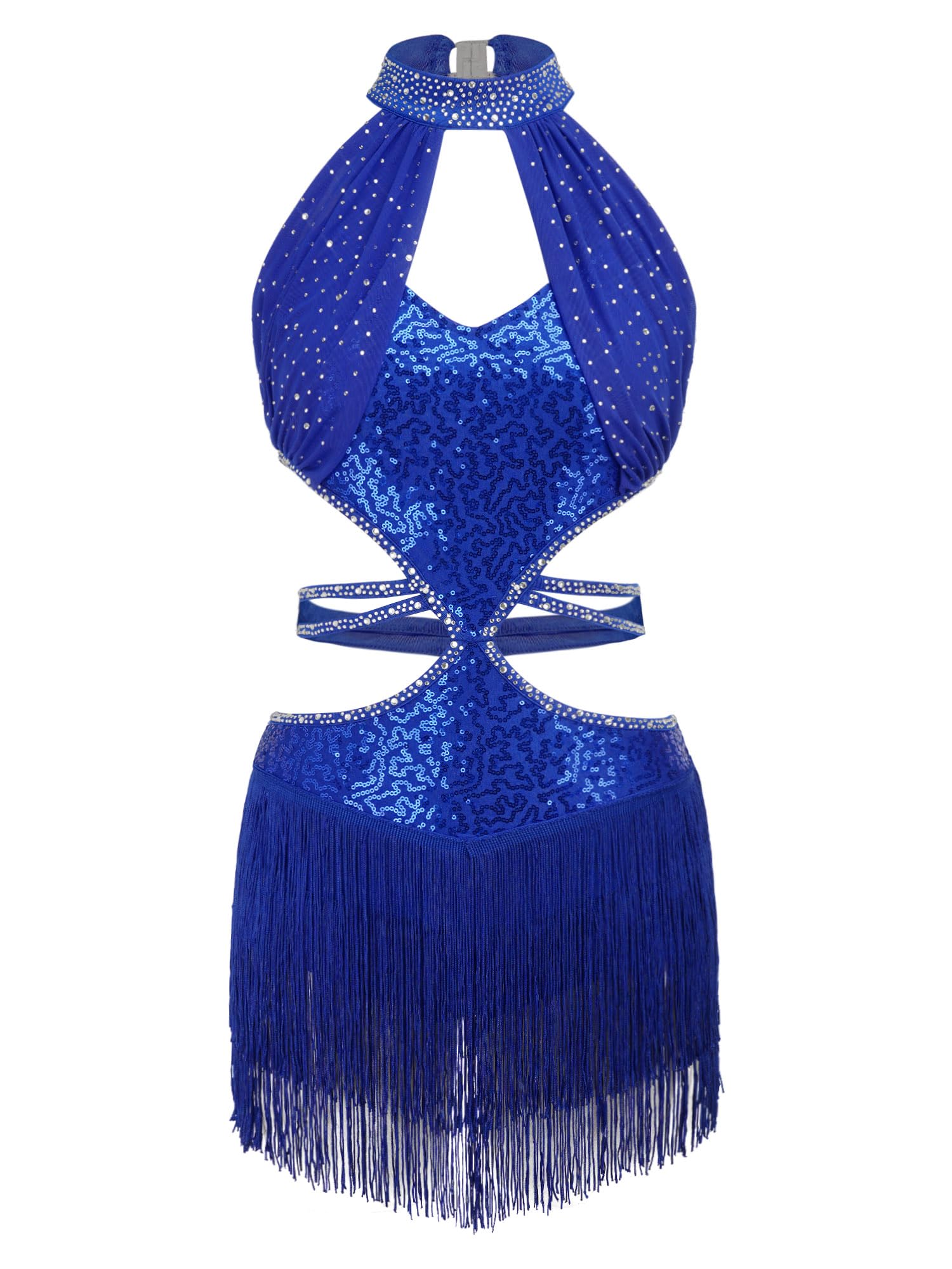 Vestito Ballo Tango Latino Donna Abito Salsa Donna Abito da Pattinaggio Artistico con Strass Vestito Ballo Spettacolo da di Tango