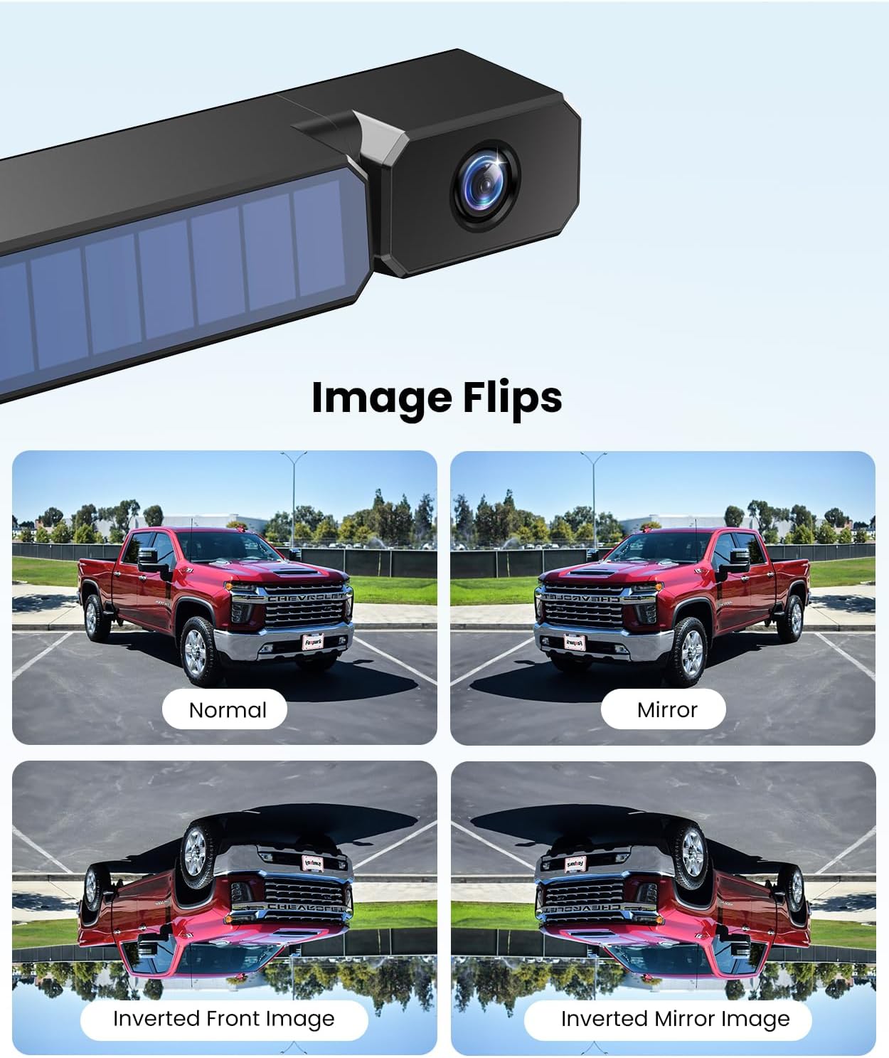 Foxpark Solar Wireless Backup Camera: Works with Solar 3 Only, Wireless Backup Camera with 1080P HD Image Quality, 3350mAh Rechargeable Battery, 70° Adjustable View Angle, IP69K Waterproof