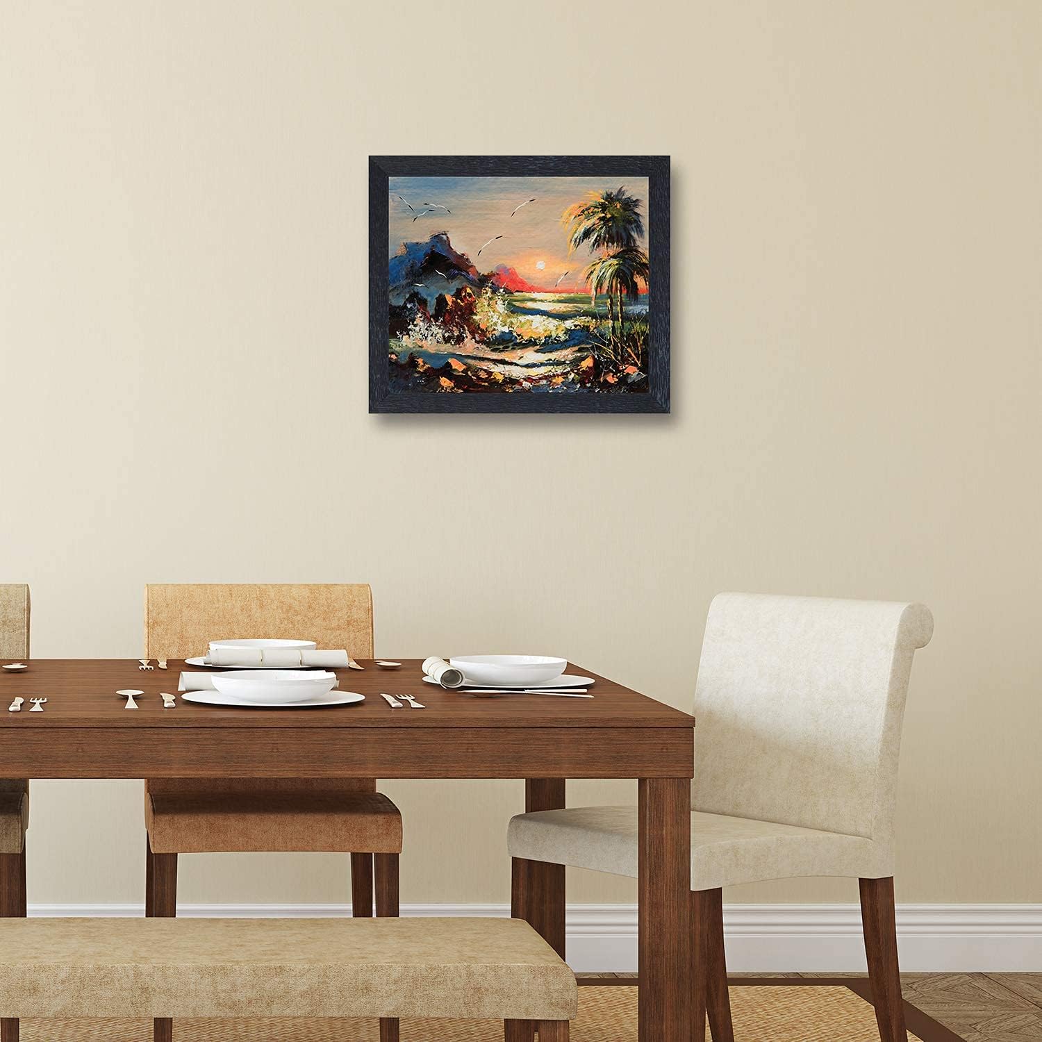 Amazon Brand - SolimoAmazon Brand - Solimo Sunset Tide Painting with Frame