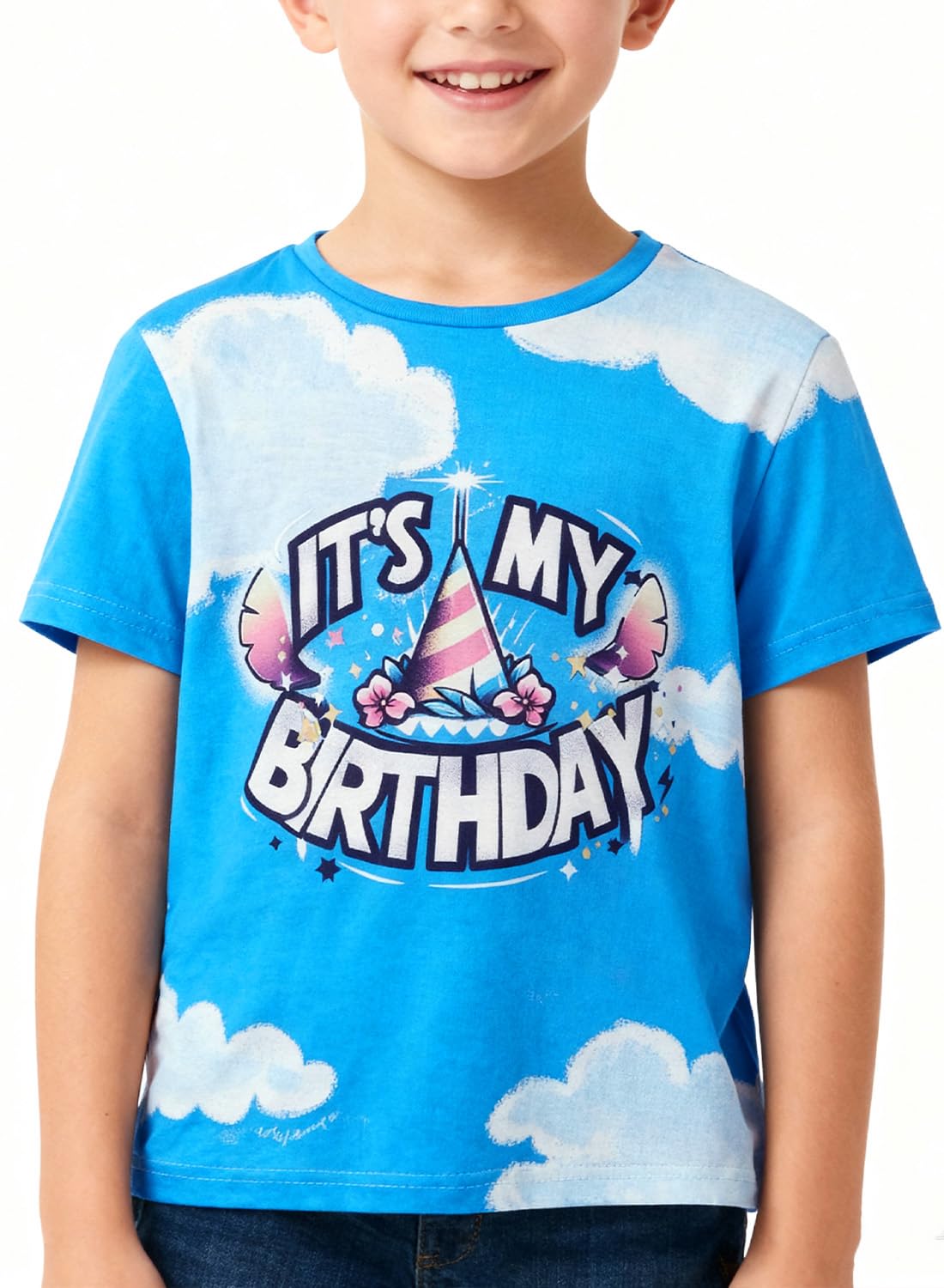 Zypynith Birthday T-Shirt Its My Birthday Shirt Girl Party T-Shirt Outfit Ages 3-14 for Kids Sleeve Tees