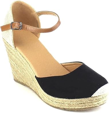 Wedge Sandals Round Head Womens Adjustable Ankle Upper High Heels