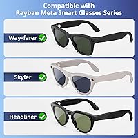 Vista 2 de Cubierta de luz LED para gafas inteligentes RayBan Meta, bloqueador de luz ajustable compatible con Wayfarer, Skyler, Headliner, Oakley Meta HSTN