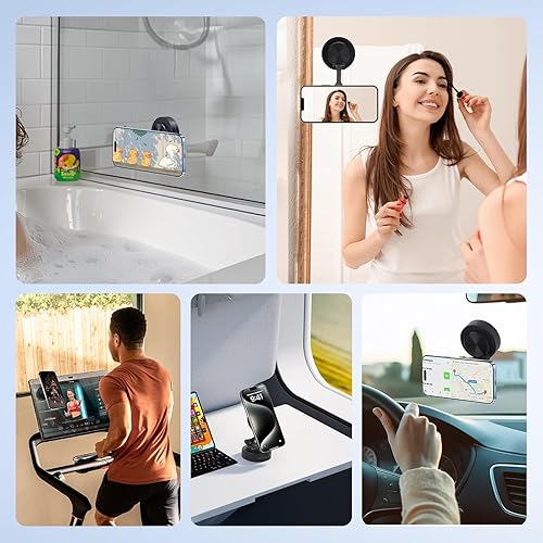 Miniatura 8 de EEEKit Soporte magnético para teléfono al vacío, soporte de teléfono con ventosa ajustable de 360 para automóvil, compatible con iPhone Magsafe y