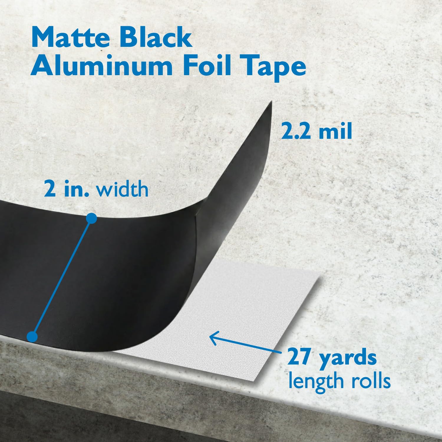 Amazon.com: JVCC AF22-BLK Matte Black Aluminum Foil Tape – 2 mil