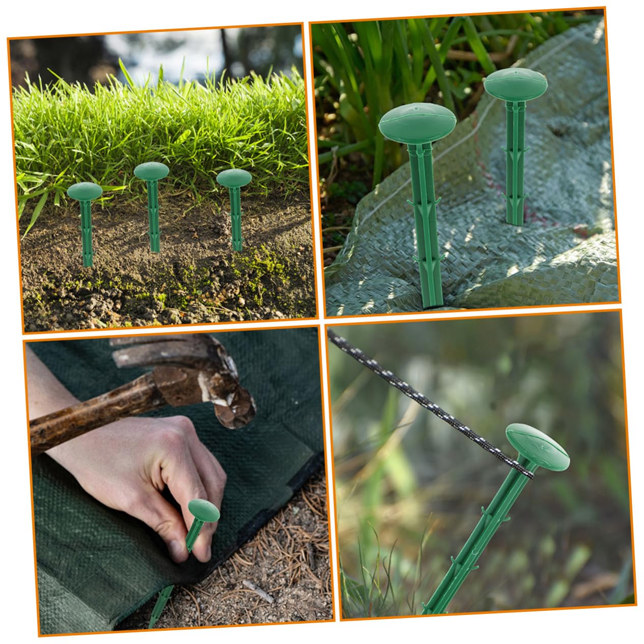 Piquets de Fixation au Verts 150 Pièces en Plastique pour Jardin