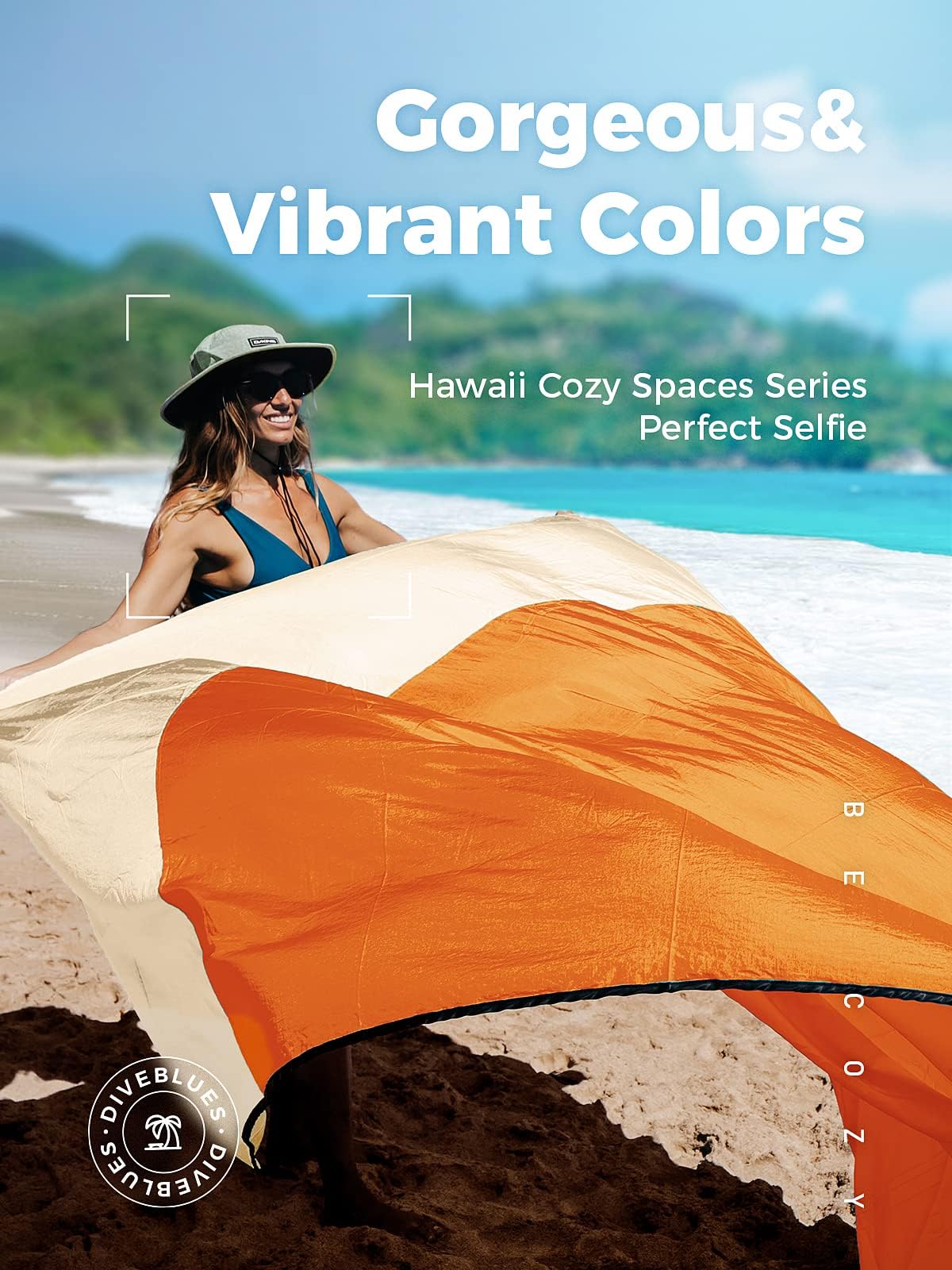 OCOOPA Coperta da Spiaggia Impermeabile 300 x 280 cm, Coperta Picnic Portatile, Telo Anti Sabbia Tappetino da Mare Grande Adatta per Spiaggia, Giardino, Campeggio, Viaggi