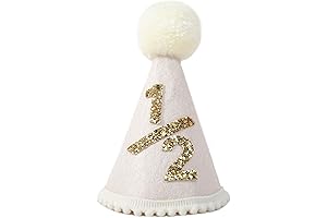 WAWUO White Half Birthday Hat for Baby Party