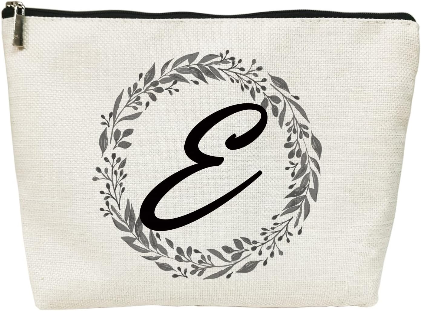 E Initial Monogram Personalized Travel Cosmetic Bags, Monogrammed Gifts Makeup Bag Pencil Pouch Gifts with Zipper Waterproof (Makeup bag-Letter E) (E)