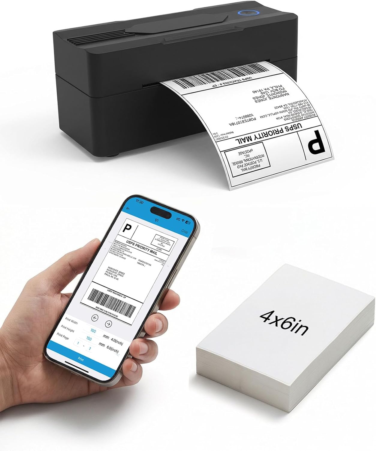 Forc Shipping Label Printer,4X6 Thermal Label Printer for Small Business & Office Package,Compatible with Android, iOS, Windows and Mac, Widely Used for Amazon,UPS,Etsy,USPS