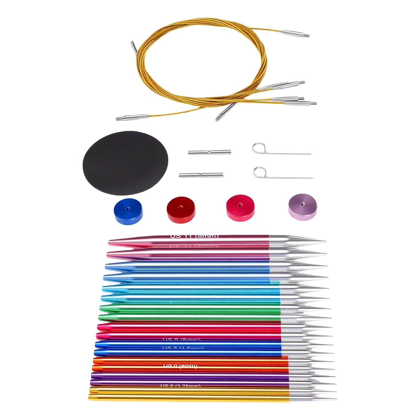 Yusat Juego de Agujas de Tejer Circulares Intercambiables, 9 Pares de