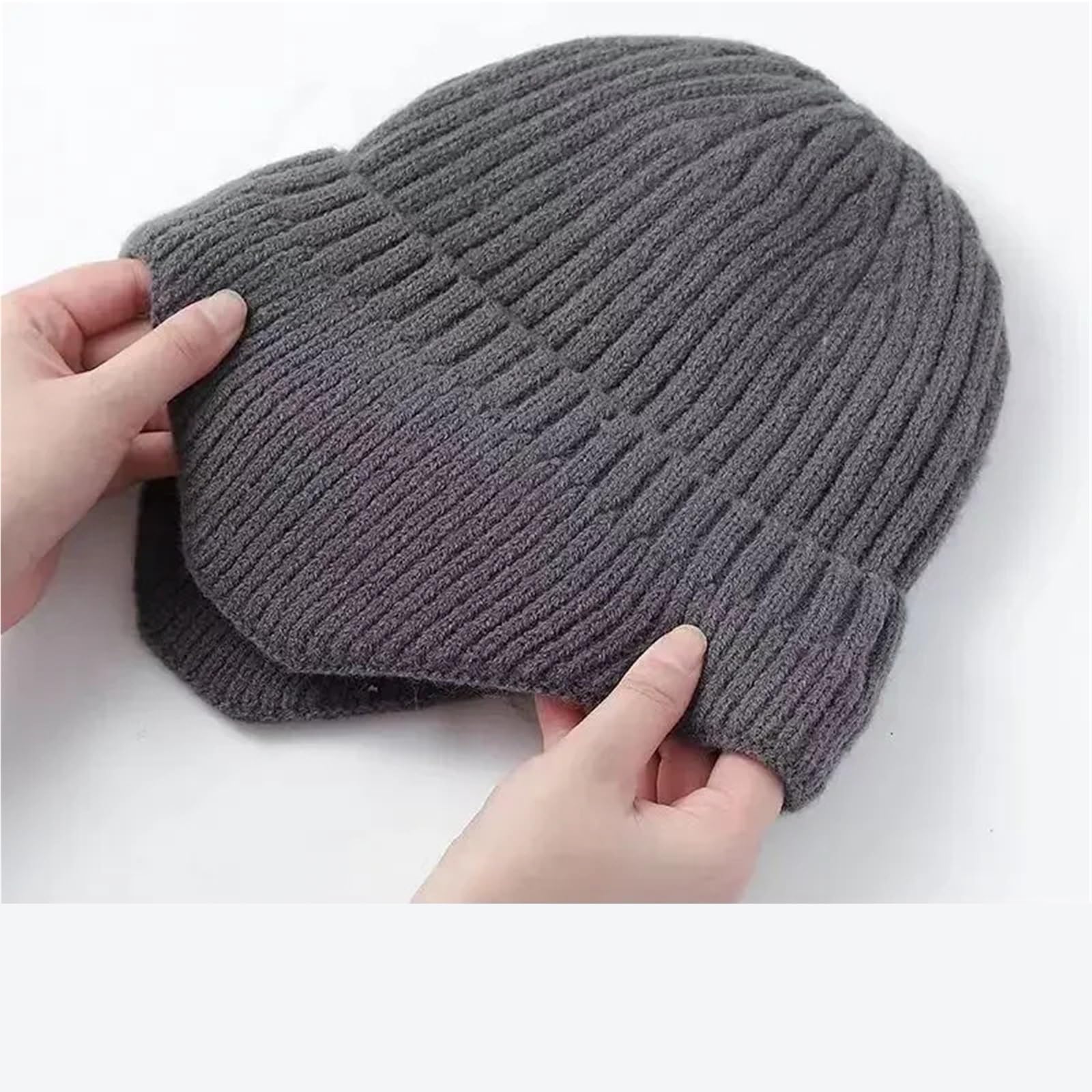 Cappello da uomo in peluche caldo lavorato a maglia con protezione for le orecchie Berretto sci ispessito in velluto a doppio strato for per Gita