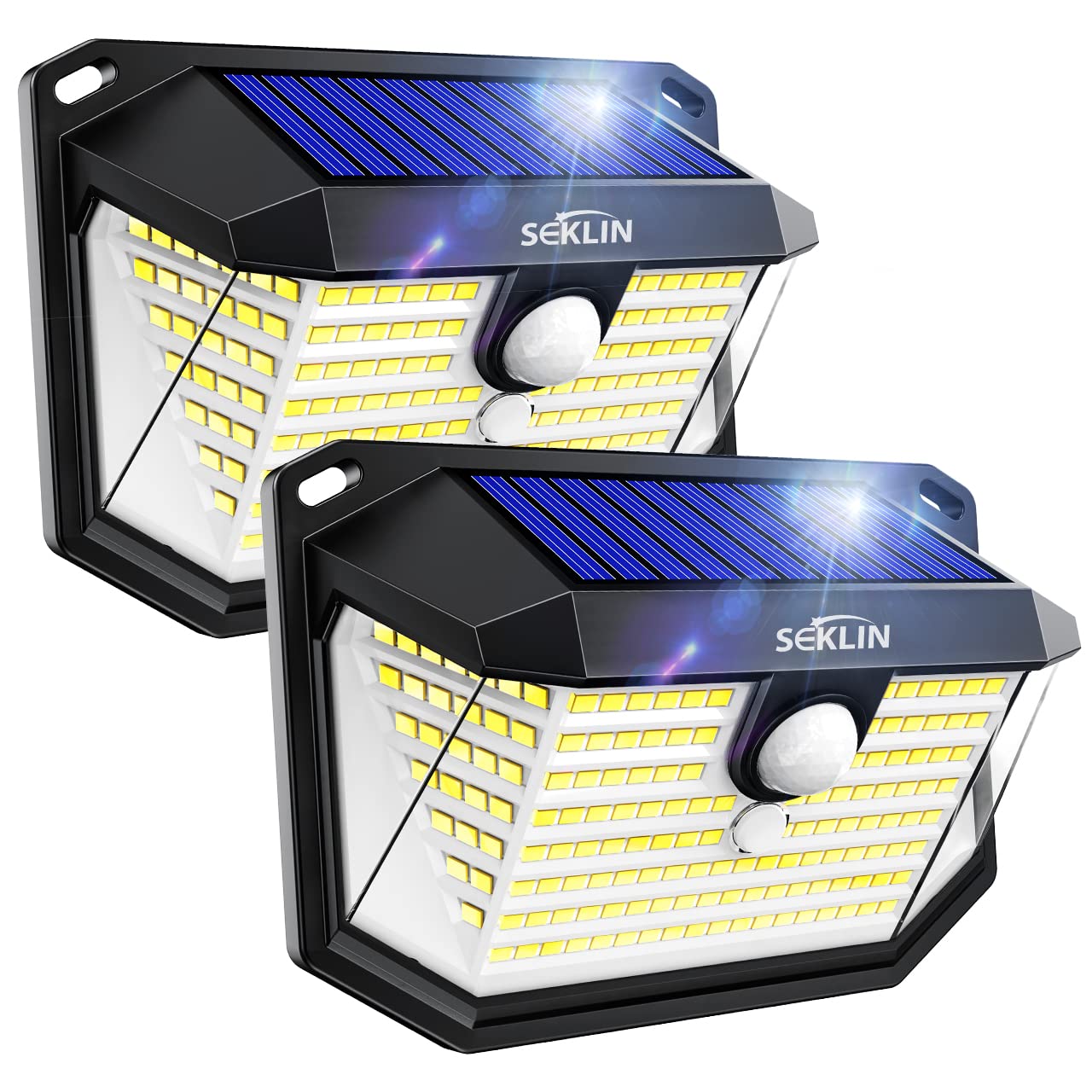 Solar Graden Lights Outdoor Super Bright Wireless 178 LED Solar Wall Lights 270° Wide Angle Solar Motion Sensor Lights IP65 Waterproof Outside Solar Powered Flood Lighting for Fence Garden 2PACK