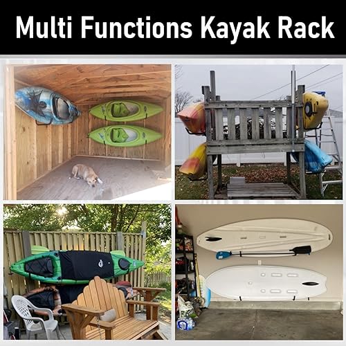 Miniatura 4 de Kayak Storage Hook, Heavy Duty Steel Kayak Storage Rack, Wall Mount Garage Hanger for Ladder, Canoe, Surfboard, Paddle Board