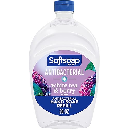 Softsoap Antibacterial Liquid Hand Soap Refill, White Tea & Berry Scented Hand Soap, 50 Ounce(Packaging May Vary)
