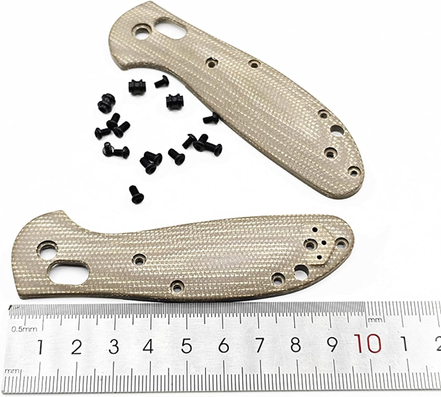 2Pcs Custom Micarta Handle for Benchmade Mini Griptilian 555-556-557 Folding Knife Handles with Screws Sets DIY Repair Repair Patches Parts