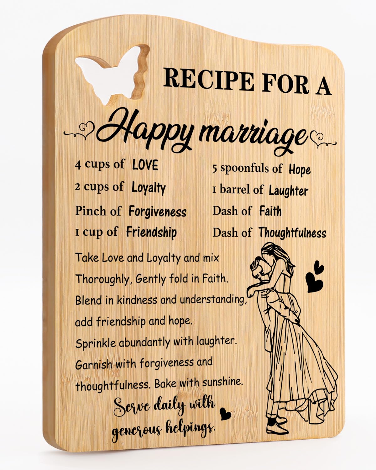 Wedding Gifts for Couple, CadeauJoie Bamboo Cutting Board Wedding Gifts for Bride and Groom, Personalised Gifts for Couple, Romantic Engagement for Mr and Mrs