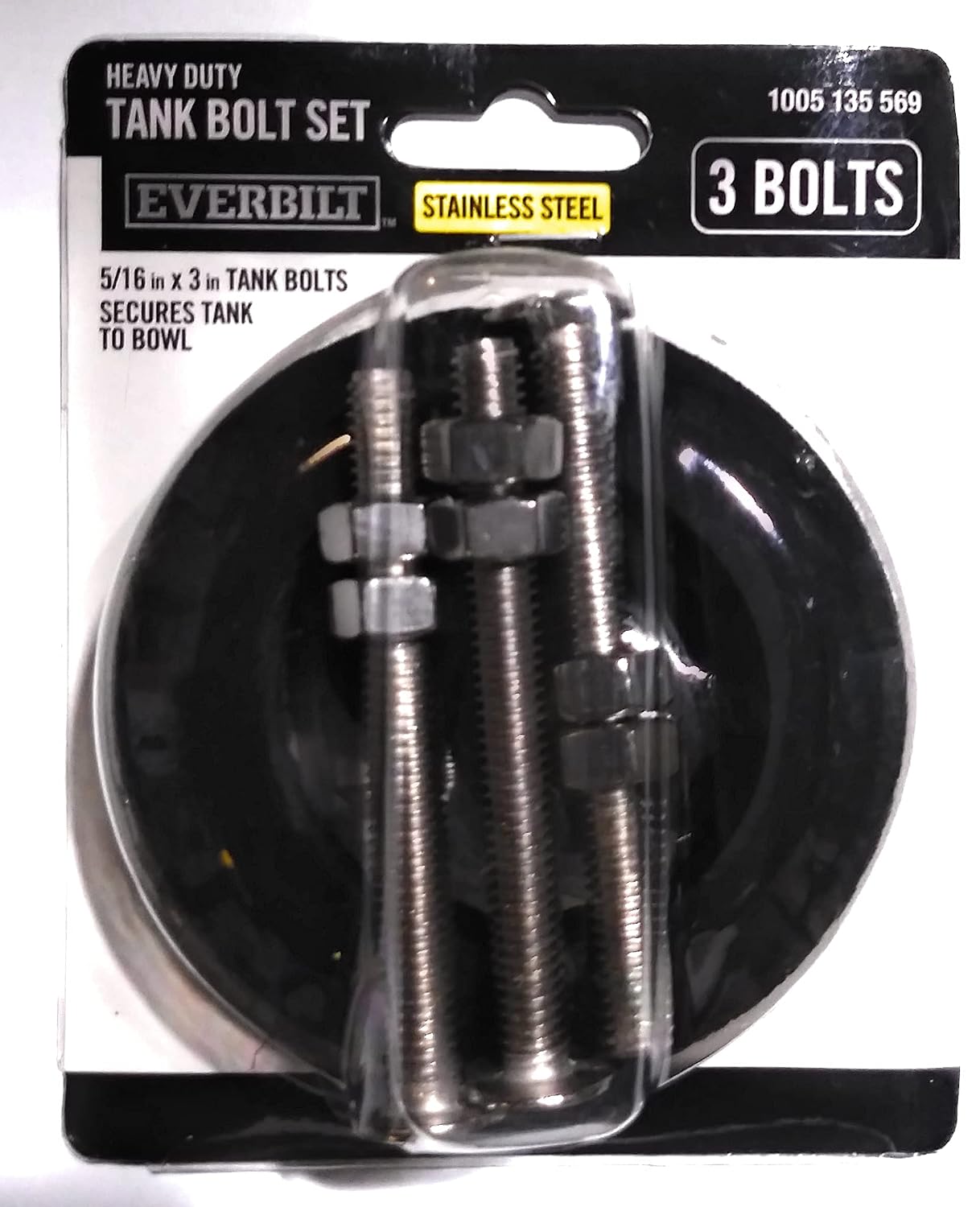 Set de tornillos para sanitario de acero inoxidable 3 piezas miniatura 1