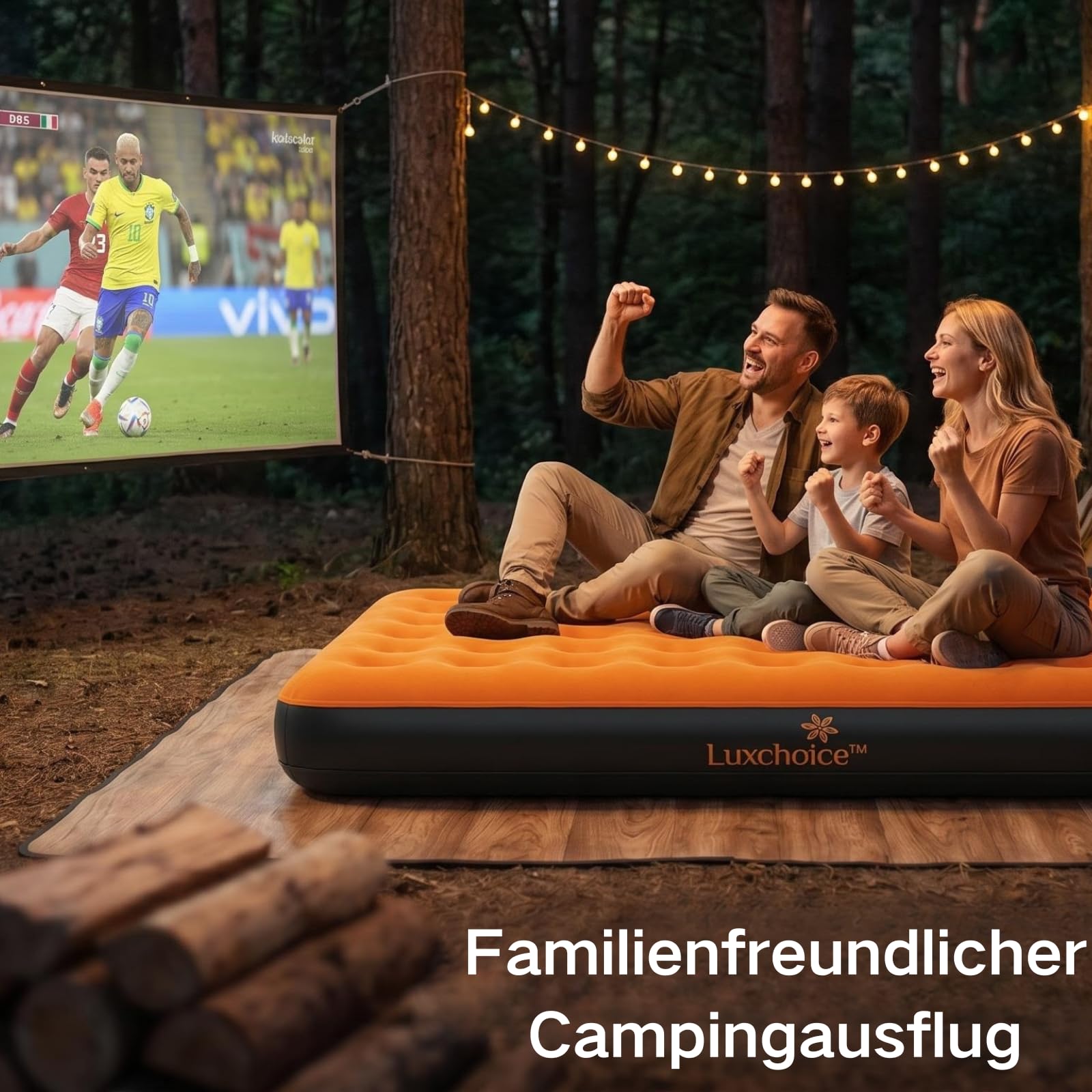 Luxchoice Materasso Gonfiabile con Pompa Portatile 3 Minuti Rapidi Gonfiaggio Letto Gonfiabile Singolo Matrimoniale per gli Ospiti che Pernottano Camping Viagg