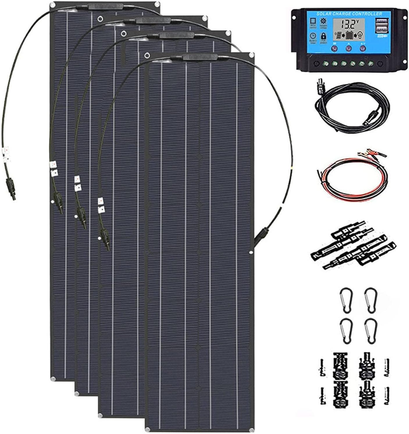 Amazon.com: 800w Flexible Solar Panel Photovoltaic Module (4 Pieces ...