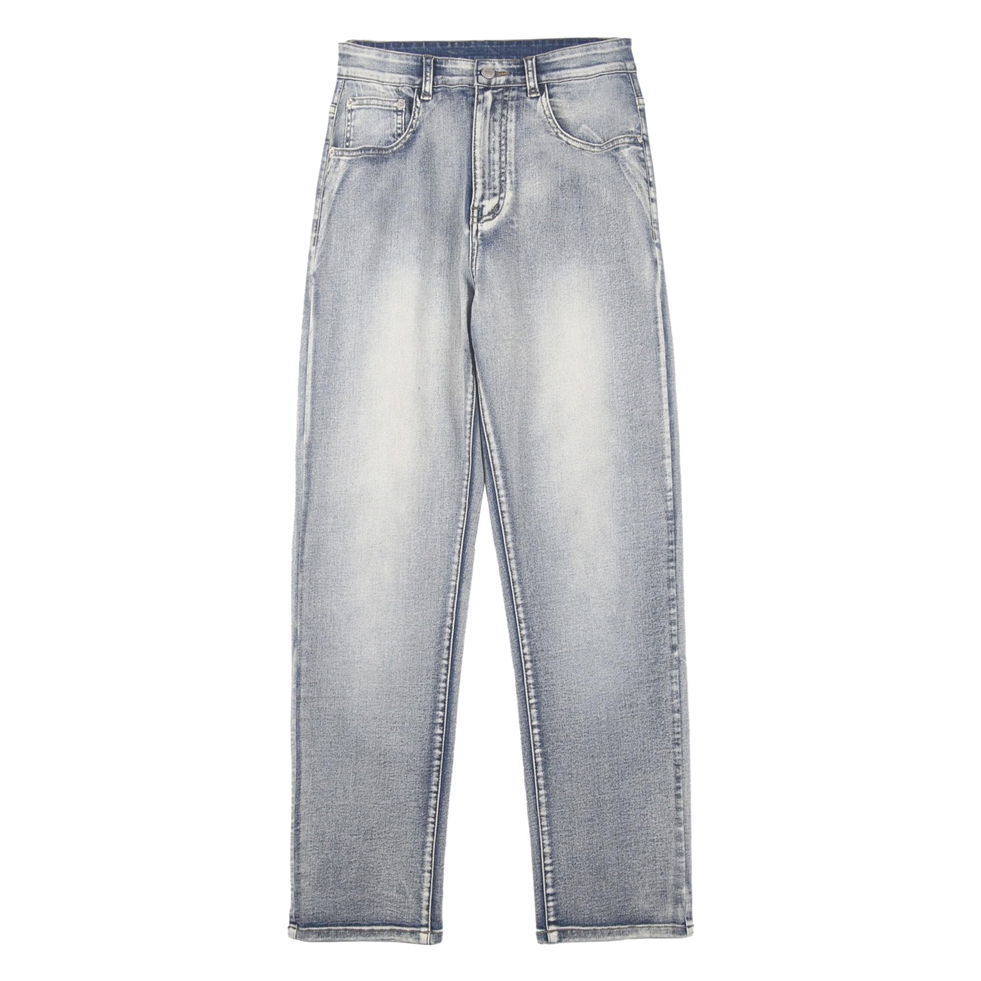 Mens Regular Fit Straight Leg Jeans Vintage Bootcut Denim Pants Loose Wash Classic Jean Trousers