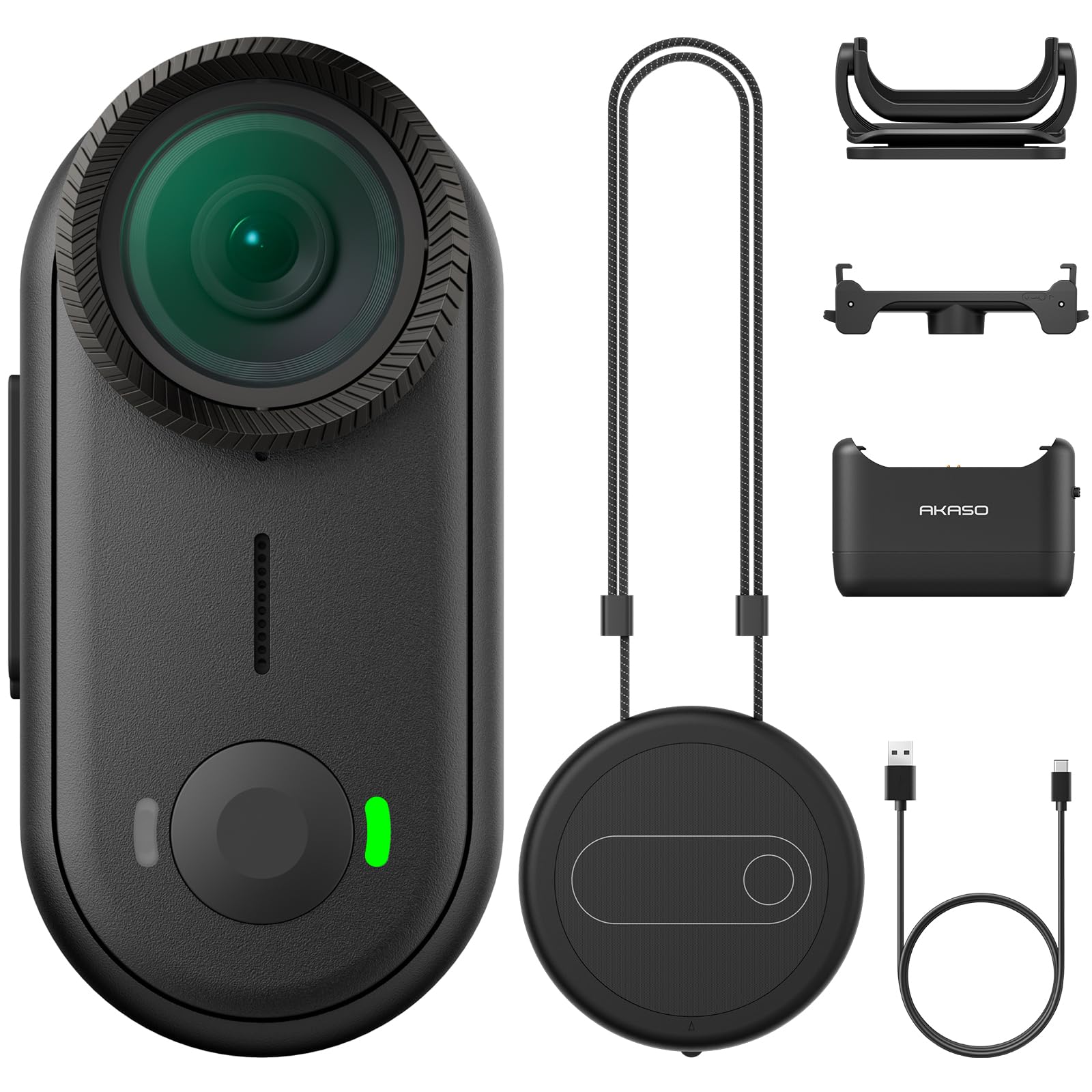 AKASO Mini Action Cam 4K30FPS - Körperkamera 64GB Tragbare Vlogging-Kamera mit 3m Wasserdichtigkeit, 360 Minuten Aufnahmezeit, POV-Kamera für Sport, Vlog, Haustier (Keychain3)