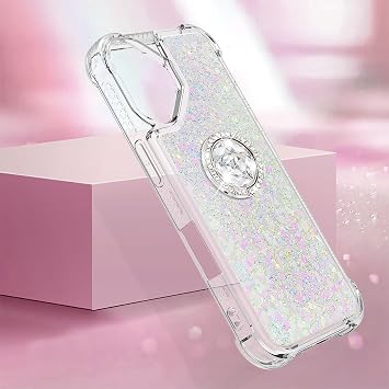 Astarz Compatible Redmi Note 13 Pro Plus 5G Case Back Red Me Note 13 Pro Plus 5G Cover Sparkling Flowing Glitter Moving TPU Case with Ring Stand Function Shock Absorption Thin Comfortable Phone Cover