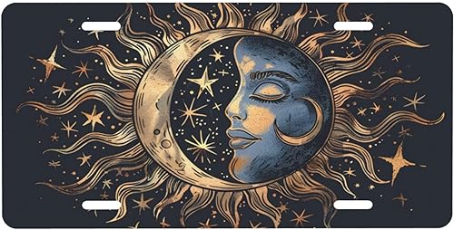 Miniatura 39 de Árbol de la vida - Placa de matrícula colorida abstracta divertida de aluminio para placas delanteras decorativas, impermeables, sin óxido, A: