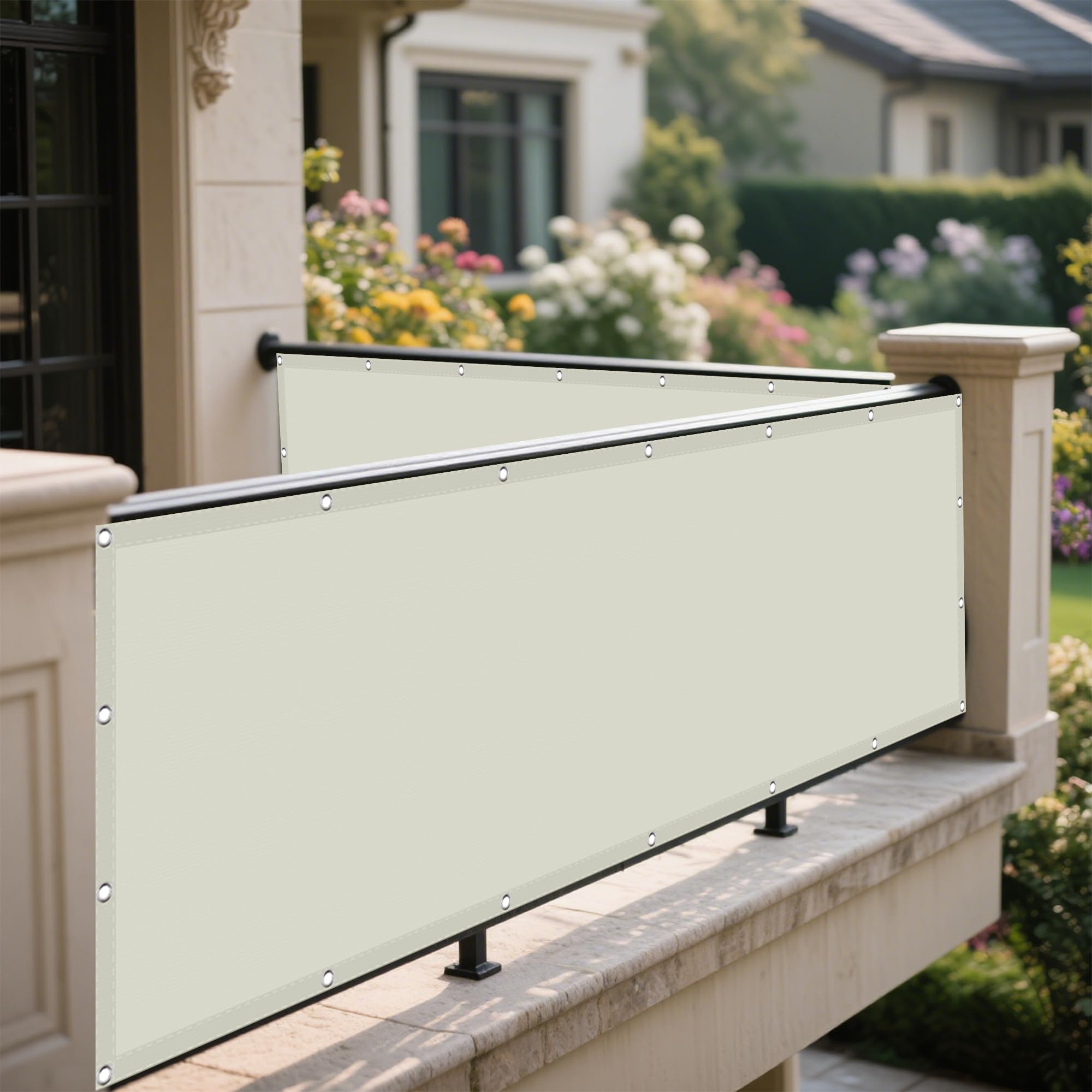 Voile ombrage rectangulaire contre la chaleur et le vis-à-vis de la terrasse au balcon