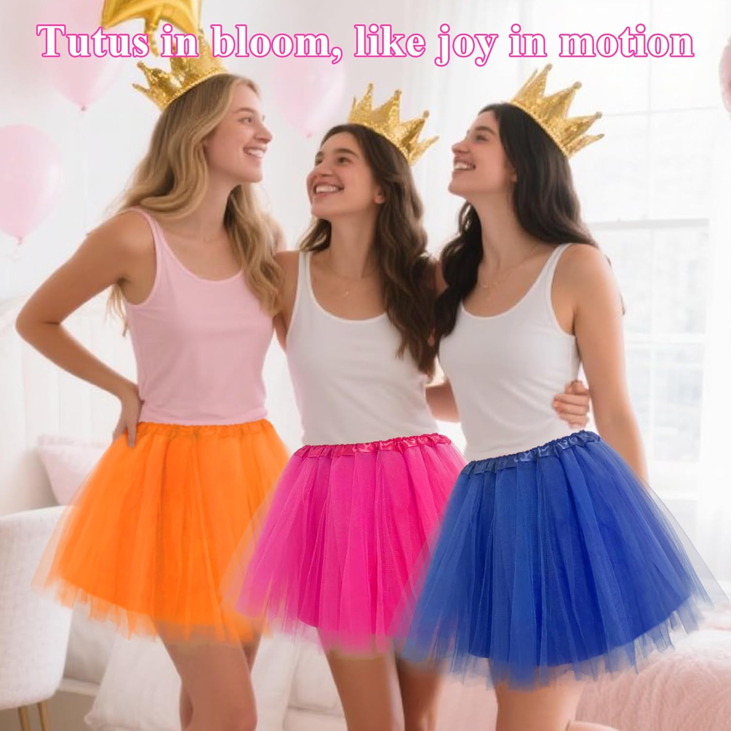 Ammiko Women Teens Tutu Adult 4 Layered Tulle Skirt Fluffy Dance Tutus Lined Elastic Halloween Costumes Running Party - Image 3