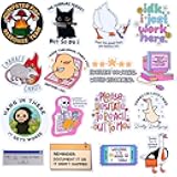 16PC Funny Work Magnets Cute Meme Fun Hilarious Witty Sarcastic Decor Goose Duck Skeleton Decorative Animal Accessories Kitchen Magnet for Refrigerator Locker Office Gifts for Coworkers Friends