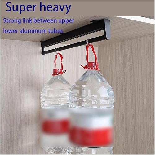 Miniatura 2 de Barra de armario de alta resistencia extraíble, barandilla de ropa de armario con acabado negro para cajones de pantalones, 2429343944495423.2 in