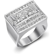 ICED OUT Ring for men Wedding Rings for Men Thirteen Apostles ring The Last Supper Religion ring Radiant Rings for Women Bling Iced Out Jewelry Christian Ring Club ring Heavy Metal ring