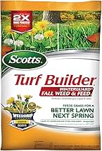 Scotts Turf Builder WinterGuard Fall Weed & Feed3, Weed Killer Plus Fall Fertilizer, 4,000 sq. ft., 11.43 lbs.