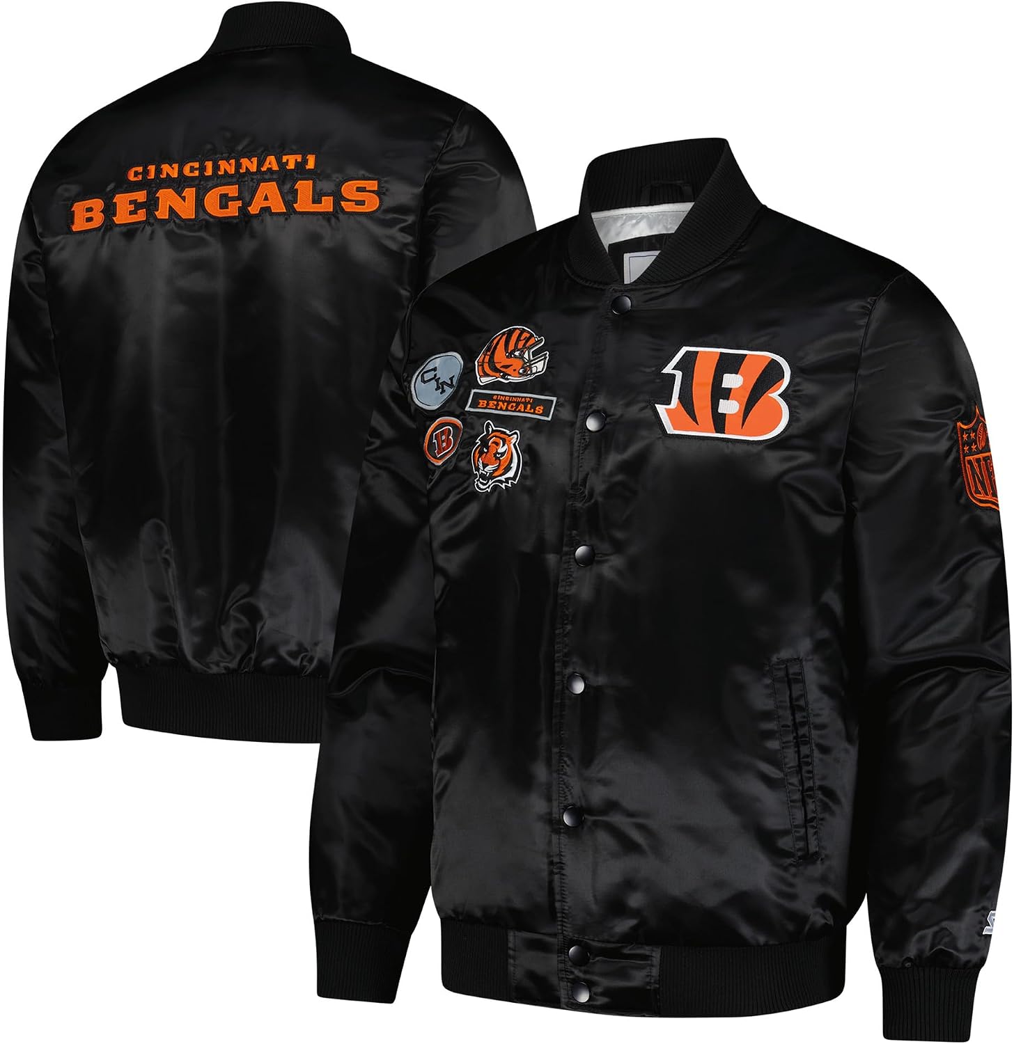 Starter Men's NFL Exclusive Satin Full-Snap Varsity Jacket