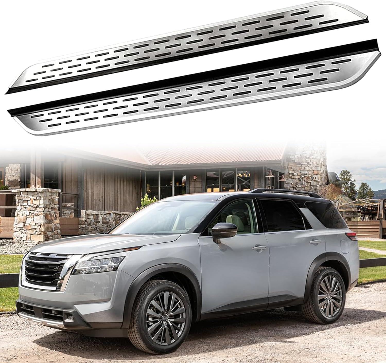 2Pcs Side Steps Pedal Nerf Bars Fits ForNissan Pathfinder 2013-2022 Silver Running Boards
