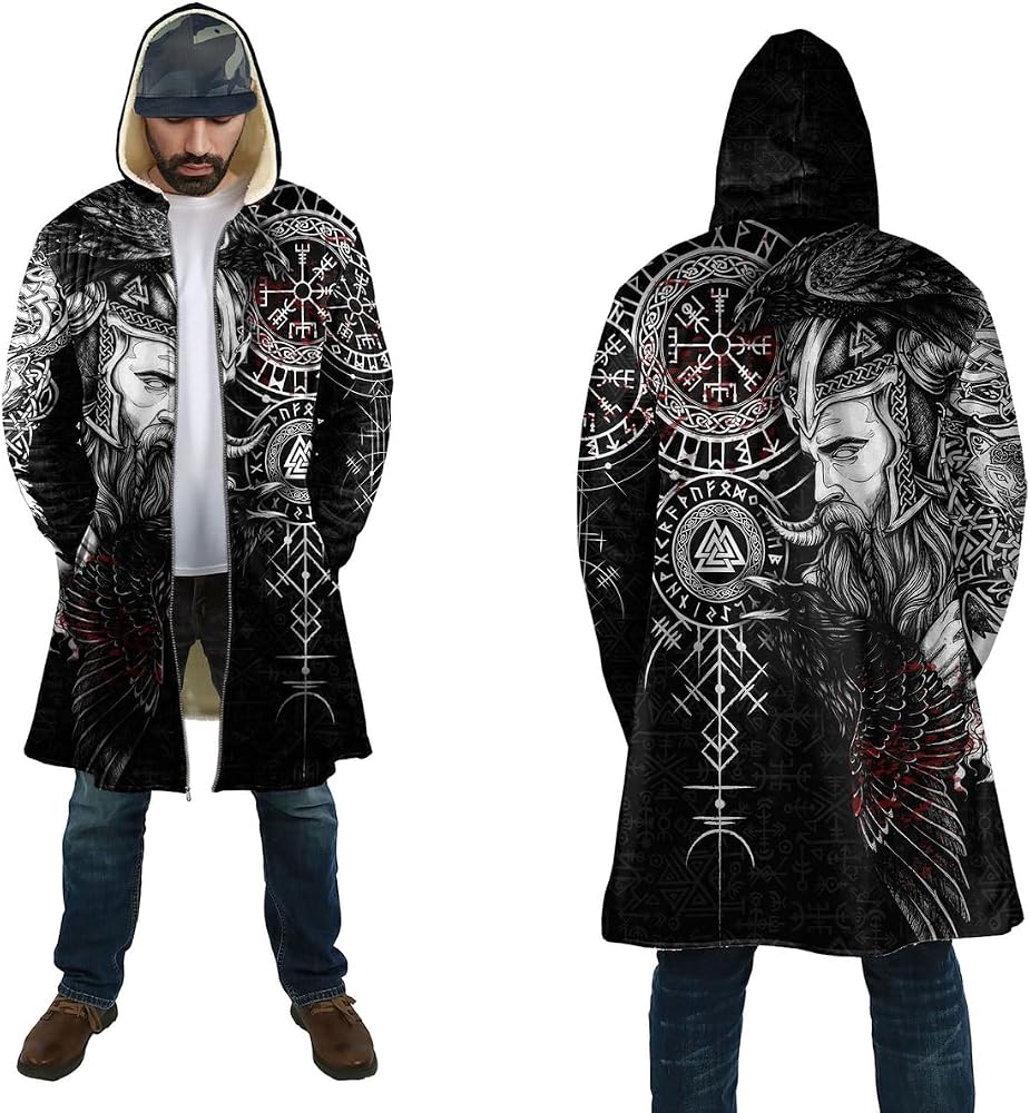 Amazon.com: JHBTFQ Viking Winter Hooded Cloak, 3D Printed