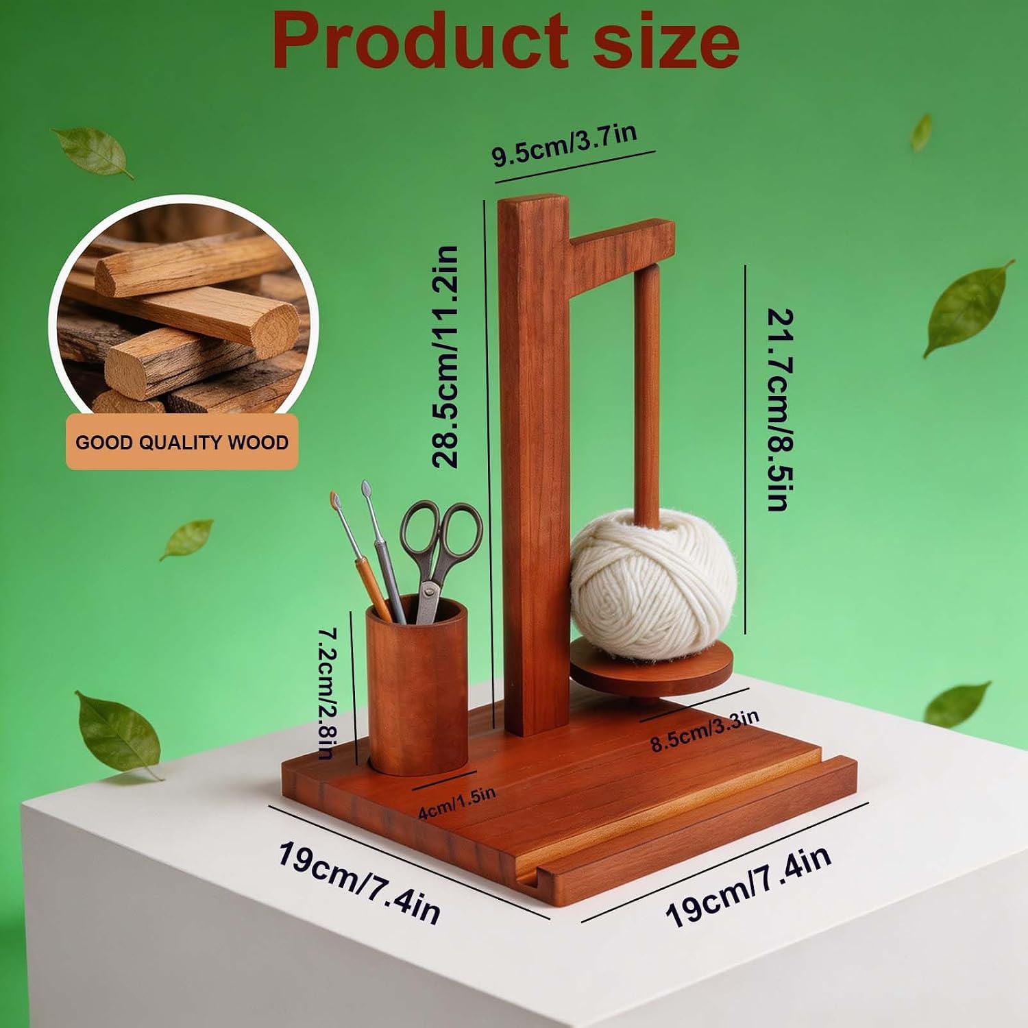 Wooden Twine Holder, Magnetic Rotatable Butcher Twine Dispenser with Scissors Storage, Butchers Twine Holder for Kitchen, Crafting, Gardening, Home Decor image 2
