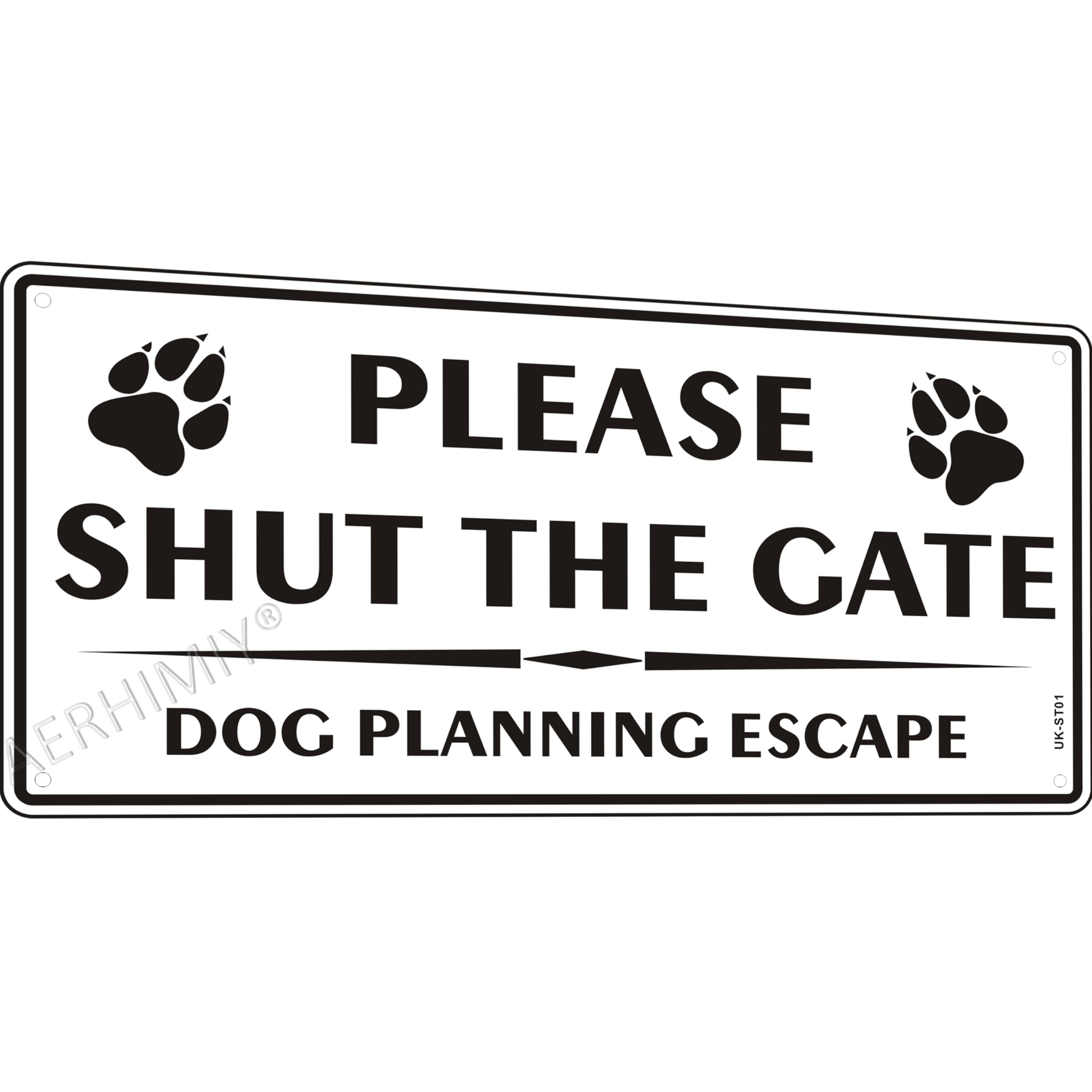 AERHIMIY Please Shut The Gate Signs Metal Reflective 5.9x11.8 Inches, Close Gate Sign Dog Planning Escape, Durable Aluminum, UV Resistant, Waterproof, Anti-rust, With 4 Drilling