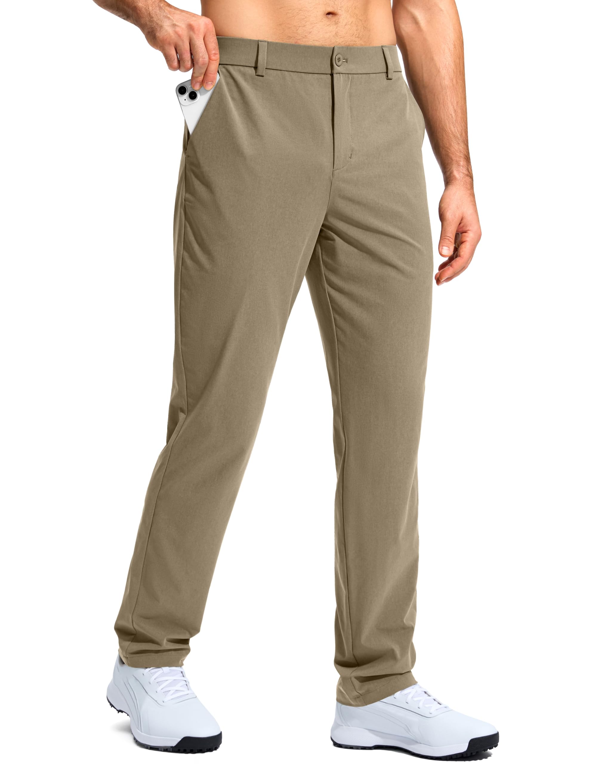 G Gradual Mens Golf Pants Stretch Dress Casual Pants 30"/32"/34" Lightweight Work Travel Slacks for Men with 4 Pockets Carbon Dust 33W x 34L