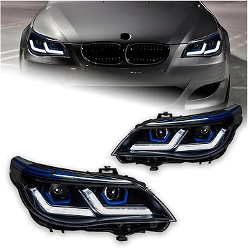 Car Styling Head Lamp Compatible With BMW E60 Headlights 2003-2009 523i 530i Angel Eye LED Headlight DRL Bi Xenon Auto Accessories07-10 Black Type