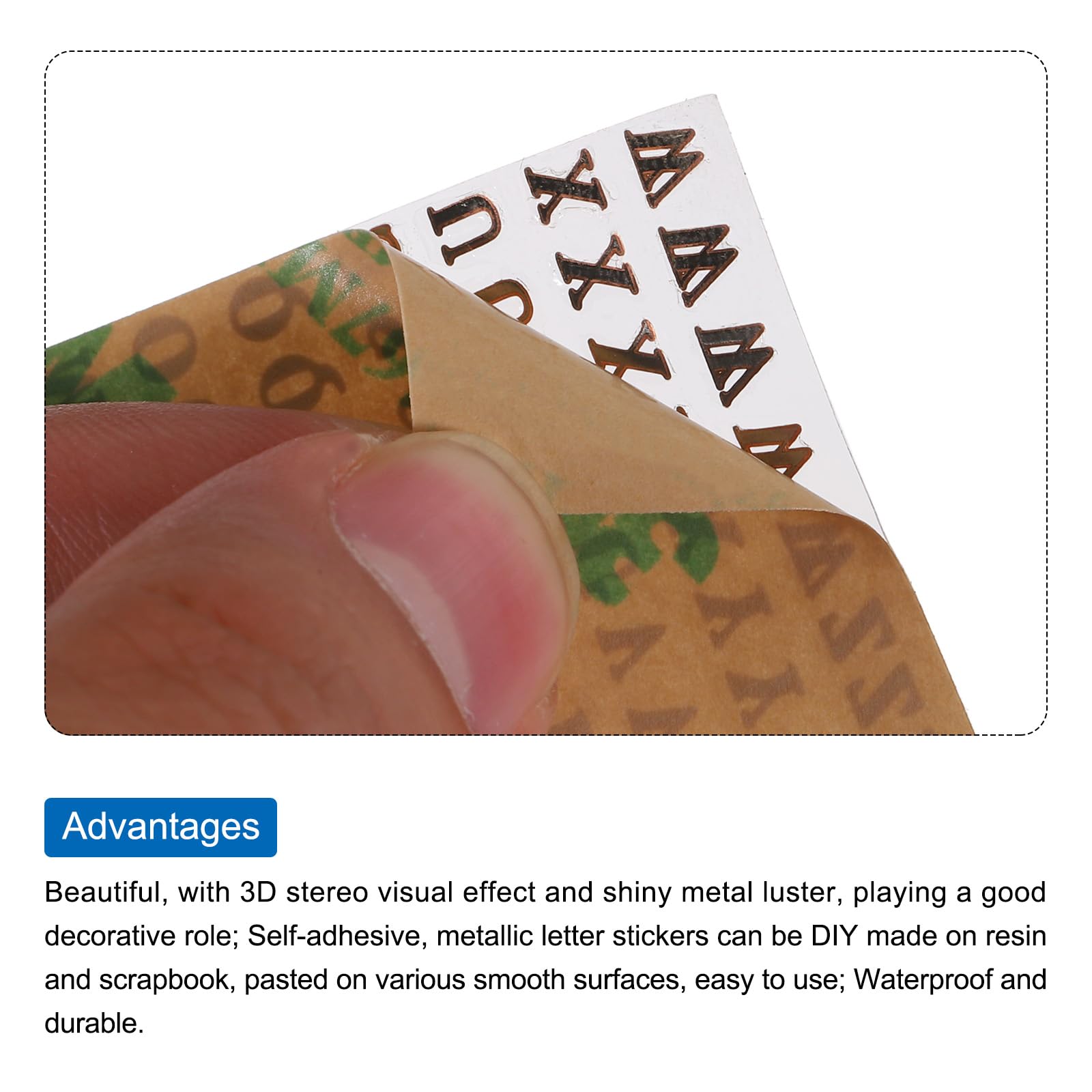 3D Metallic Alphabet Stickers – Silver A To Z Letter Stickers For Resin, Nails, Scrapbooking (4.5mm) - View #13