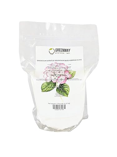 Greenway Biotech Brand - Fertilizante de fórmula de nitrato de magnesio y óxido de magnesio para hidroponía y suelo (11-0-0) - 100% soluble en agua